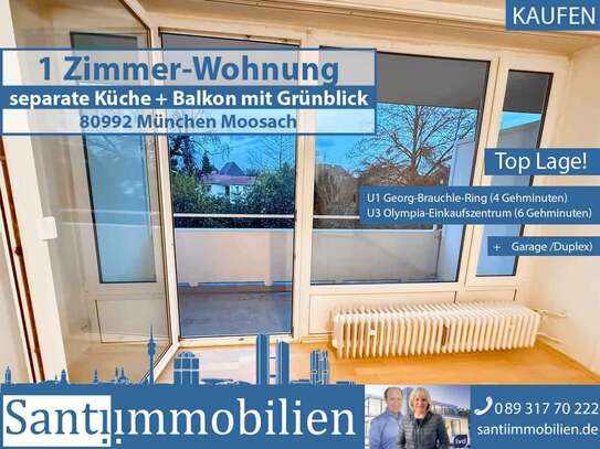 Top-Lage! 1-Zimmer-Wohnung nahe U1/U3 mit separater Küche und Balkon zum grünen Innenhof