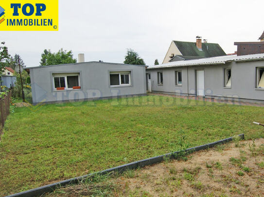 Bungalow + 2 Neben-Bungalows, guter Zustand, massiv, solide, ausbaufähig. Sonnengrundstück. Ruhiglag