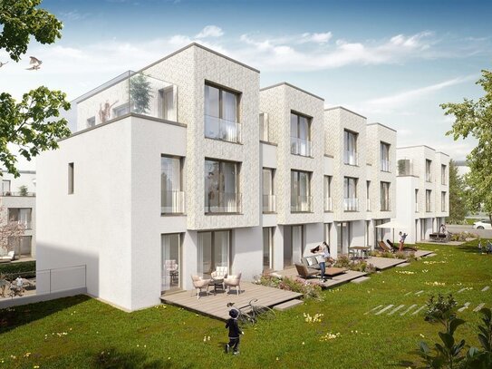 Erstbezug! Großzügiges Reiheneckhaus mit Terrasse und Gartenanteil + Dachterrasse