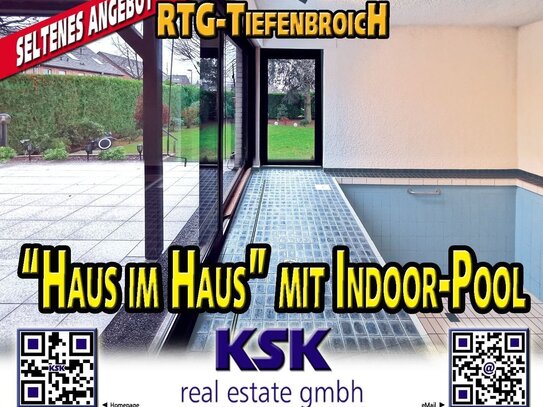 "Haus im Haus mit Indoor Pool" - kpl. renovierte Wohnung , offener Kamin,Terrasse , Garten