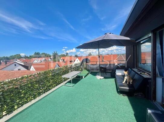 Penthouse mit großer Terrasse und Garagenduplexstellplatz in Oßweil