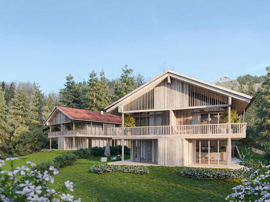 Exklusive Premium Landhaus-Villenhälfte 1 in Bayrischzell - Beeindruckender Bergpanoramablick - A+