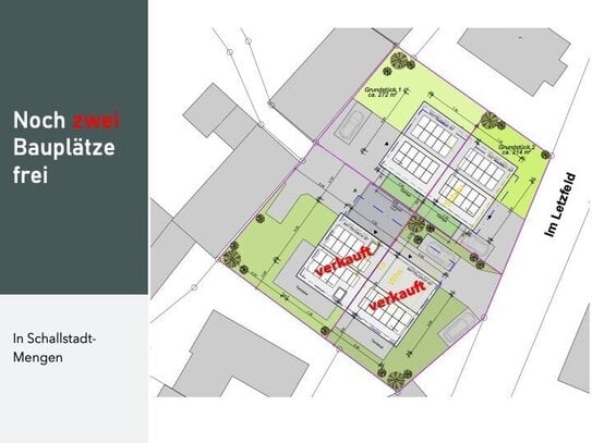 Noch 2 Grundstücke frei für Doppelhaushälften in Schallstadt-Mengen!