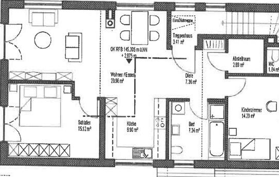 Helle 3-Zimmer-Wohnung 1.OG