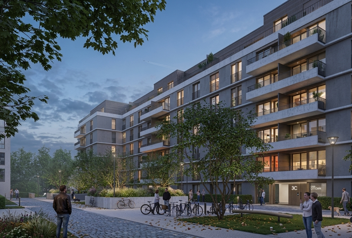 Zentrales, neues, möbliertes Apartment mit Küche und Balkon - Foto 1