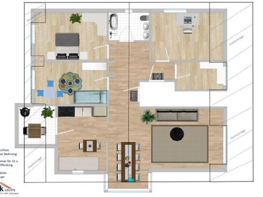 Charmante 4-Zimmer Wohnung in Griesheim/Offenburg mit Balkon