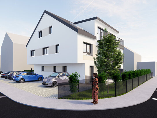 NEUBAU: Moderne 3-Zimmerwohnung mit eigenem Garten in sehr guter Lage von Linkenheim-Hoch.