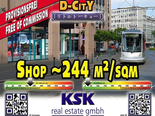 Ladenlokal zwischen HBf und Little Tokio ~244 m²/sqm Shop between Little Tokio and Main Station