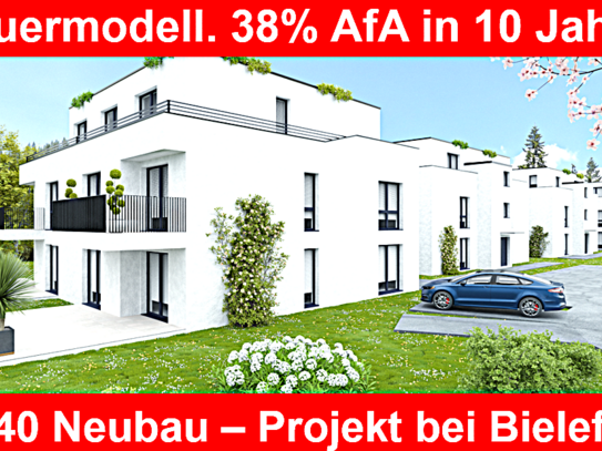 Bei Bielefeld: Steuermodell. 38% AfA über 10 Jahre, bei Invest in ein EH40 Neubau- Projekt.