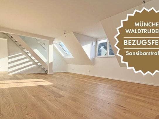 Erstbezug 4 Zimmer DG Maisonette, Klima, Dachterrasse on top zum Südwesten!