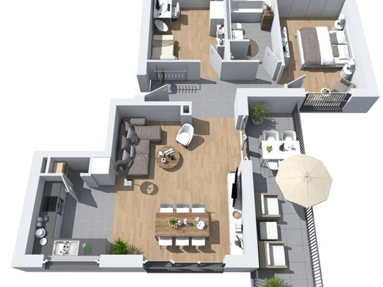 Erstbezug | 3 Zimmer-Wohnung mit Balkon und Lift