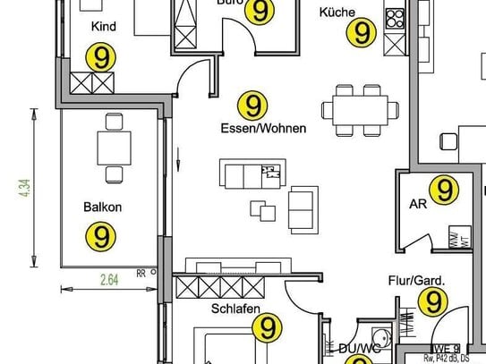 Neubauwohnung 4 Zimmer mit großem Balkon, ideal für Familien