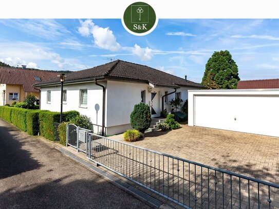 Bungalow mit idyllischem Garten und Blick ins Grüne