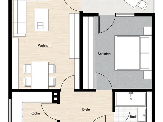 2-Zimmer-Wohnung mit Balkon – Renditestarkes Investment in zentraler Wohngegend