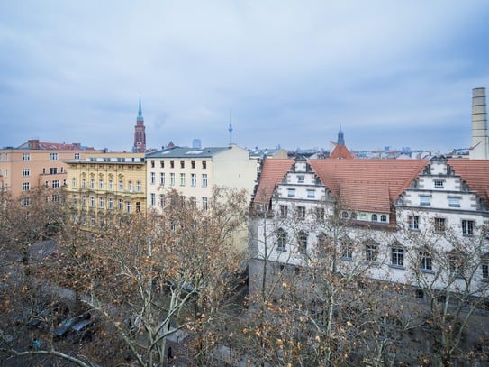 Von der Oderberger über Berlin blicken