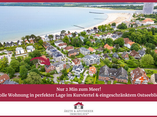 Tolle Wohnung in perfekter Lage im Kurviertel & eingeschränktem Ostseeblick, 2 Min zum Meer