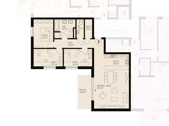 Neubau: 4-Zimmer Obergeschoss mit Balkon im Kanderhof, Binzen Nr.5