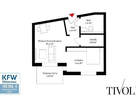 Neubau KfW gefördert und barrierefrei: 2-Zimmer Erdgeschosswohnung Nr. 4