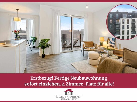 Erstbezug! Fertige Neubauwohnung sofort einziehen. 4 Zimmer, Platz für alle!