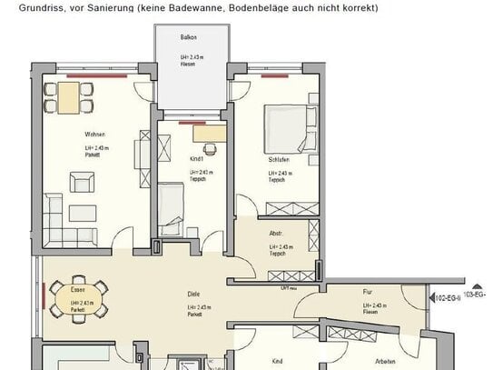 Stuttgart-Plieningen: Große, renovierte 6,5-Zimmer Wohnung mit Balkon