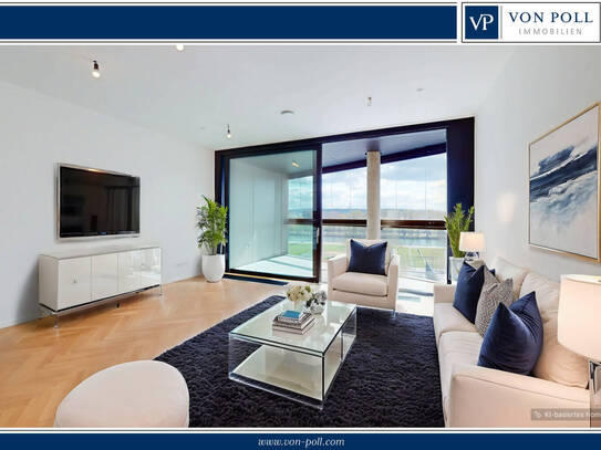 Exklusive Zwei-Zimmer-Wohnung im Hafenparkquartier mit Mainblick