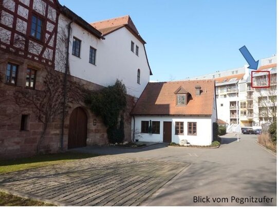 Traumhaftes 1,5 Zimmer-Appartment im Zentrum Nürnbergs mit Südbalkon und Blick ins Grüne