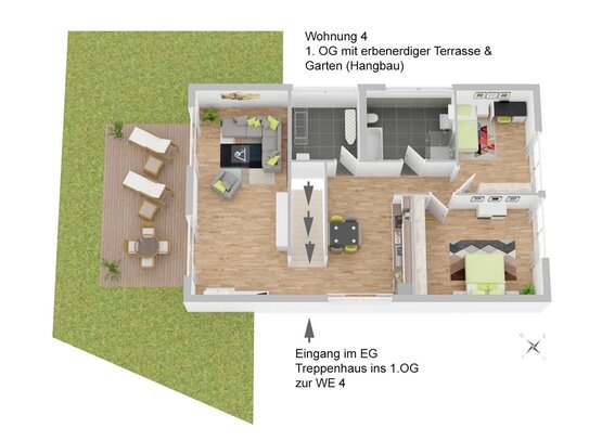 Helle 4-Zimmer-Wohnung mit Terrasse & Garten!