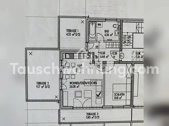 [TAUSCHWOHNUNG] 2 Zimmer wohnung mit 20qm Dachterrasse