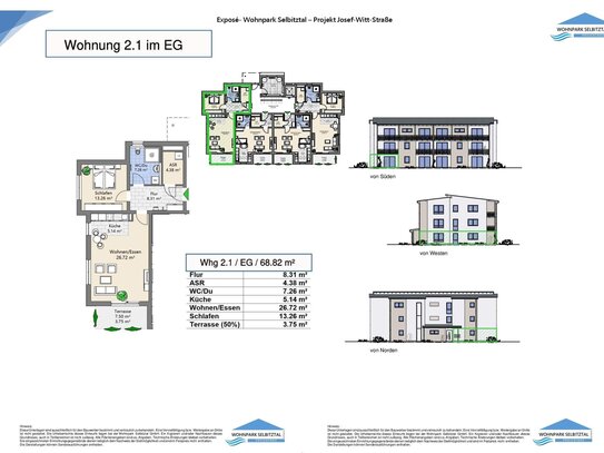 Eigentumswohnung EG ca. 69m² mit Terrasse - Haus 2