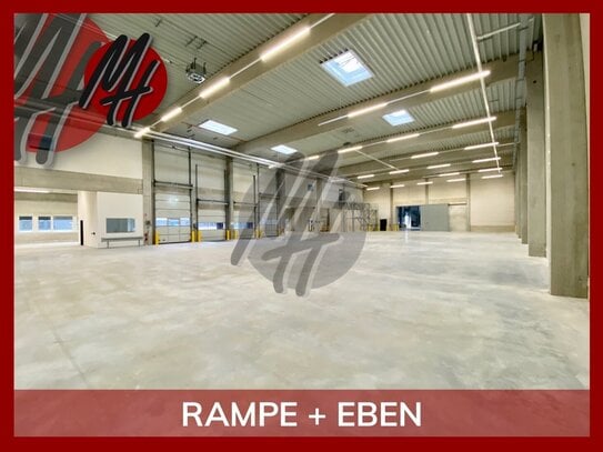 SCHNELL VERFÜGBAR - RAMPE + EBEN - Lager (2.500 m²) & Büro (300 m²) zu vermieten