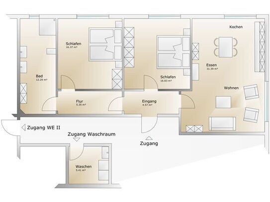 Attraktive 3-Zimmer-Wohnung in 1a Lage - ideal für den 1- oder 2-Personen-Haushalt!