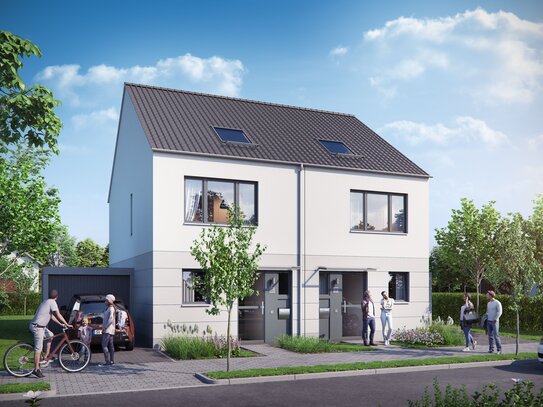 *Verkaufsstart* Moderne Doppelhaushälfte mit Dachstudio, Garten und Garage in zukunftsorientierter Lage