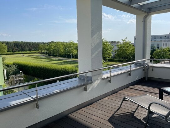 Großzügige Dachterrassenwohnung 4 Zi Messestadt Riem, unverbaubarer Parkblick