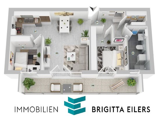 Ohne Käuferprovision in Thedinghausen: Moderne 3-Zimmer Penthauswohnung mit großer Südterrasse