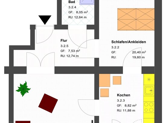 ERSTBEZUG - geräumige 2-Raum Altbauwohnung mit Loggia