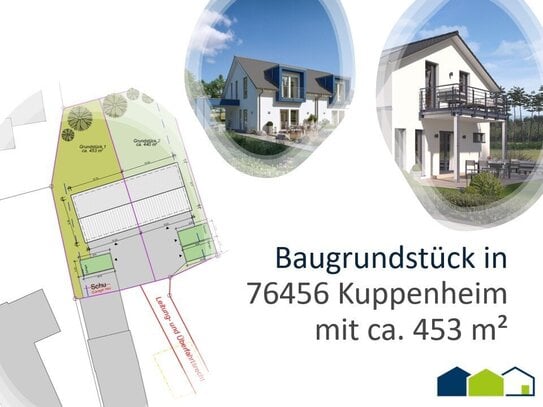 Freier Bauplatz mit 455 m² in 76456 Kuppenheim für ihre Doppelhaushälfte!