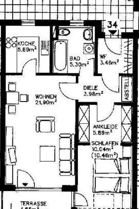 Großzügige 2,5-Zimmer mit Balkon Tageslichtbad und Wanne in guter Lage!