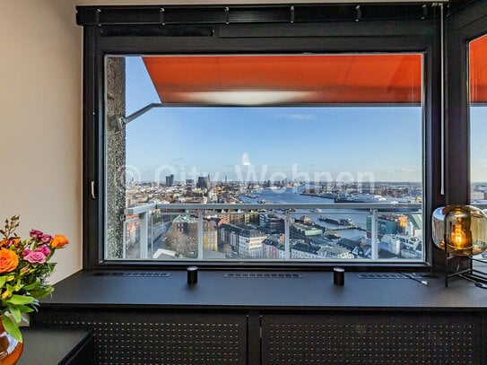 Erstbezug nach Sanierung! Möblierte Wohnung mit tollem Ausblick auf die Elbe im 17. Stock in Hamburg-Altona