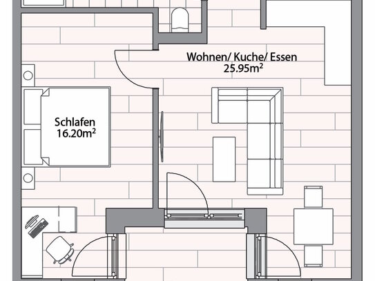 2-Zimmer-Wohnung in der Wohnanlage am Mineralbrunnen zu vermieten