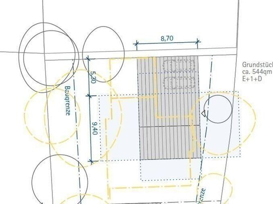 Baugrundstück mit 544 m² für ein Einfamilienhaus und Doppelgarage in Gelting