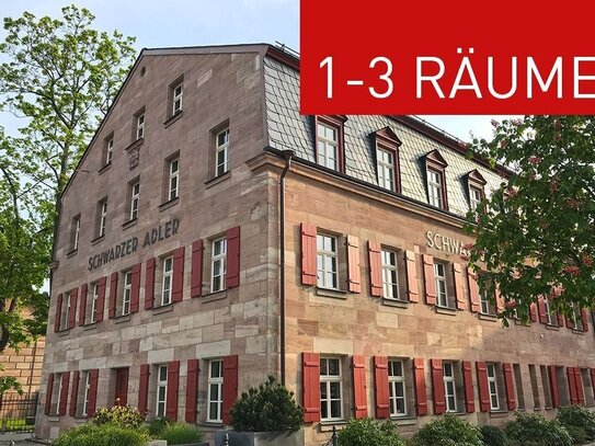 Büroraum (21 oder 63 qm) im historischen Gebäude mit Empfangsservice