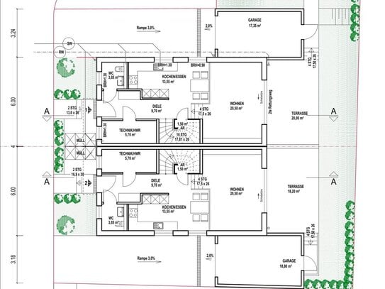 Zw. BN BEUEL u. SIEGBURG, 2 x NEUBAU Doppelhaushälften, 5-6 Zimmer, ca. 143 m² Wfl. ca. 210 m² GrSt.