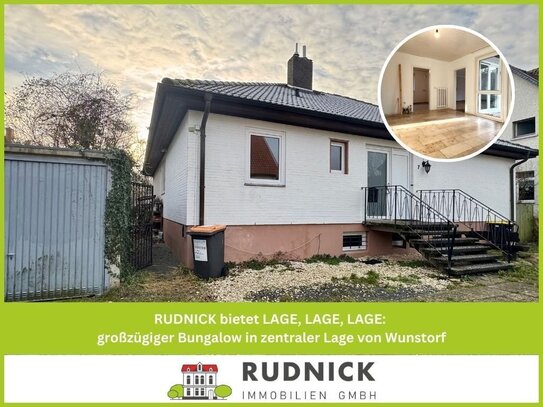 RUDNICK bietet LAGE, LAGE, LAGE: großzügiger Bungalow in zentraler Lage von Wunstorf