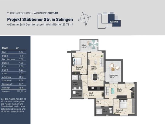 RESERVIERT // 126 m² 4-Z. // Exklusive Dachterrassen Wohnung