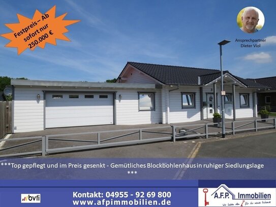 ***Neu kalkuliert*** ***Niveauvoll, gemütlich und provisionsfrei*** ***Junges Blockbohlenhaus in ruhiger Siedlungslage…