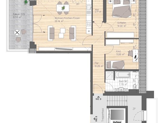 3-Raum-Dachgeschosswohnung in Rabenstein