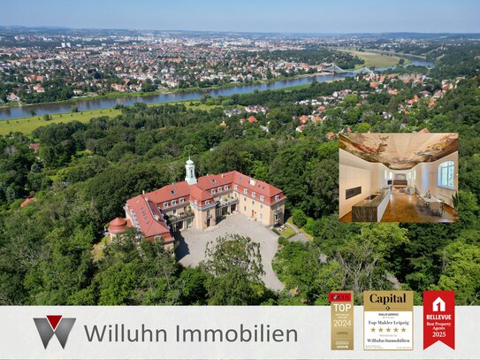 Kapellenwohnung mit Deckenmalerei | Königlicher Luxus mit Blick über Dresden