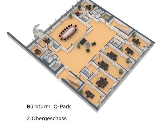 Repräsentative Büroflächen im Büroturm vom Q-Park - Flexibilität und Komfort auf höchstem Niveau