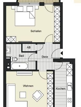 2-Zimmer-Wohnung in der Merheimer Straße 86-88 zu verkaufen! WE 7