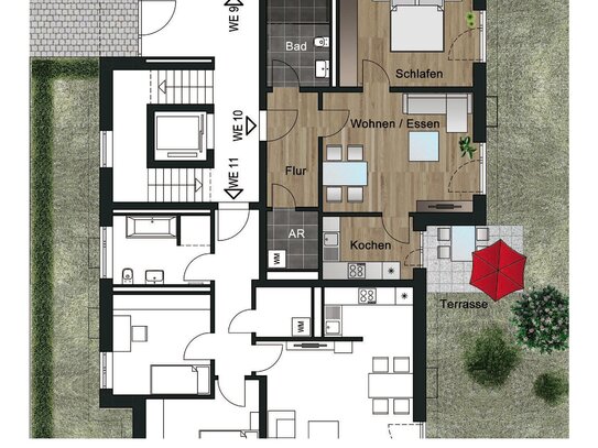 Neubauprojekt in Lostau: 2-Zimmer-Wohnung im EG mit Terrasse, Erstbezug (WE 10)